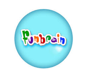 a blue bubble with the words funbrain