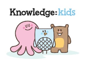 a small octopus, owl and bear with the words knowledge kids